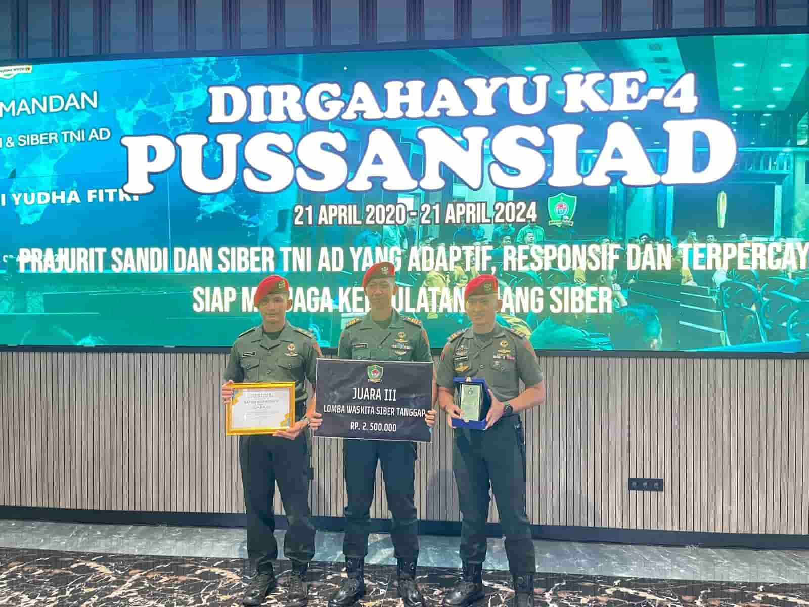 Grup 1 Kopassus Juara 3 Lomba Siber TNI AD, Gesit Medan Tempur Handal Dunia Digital