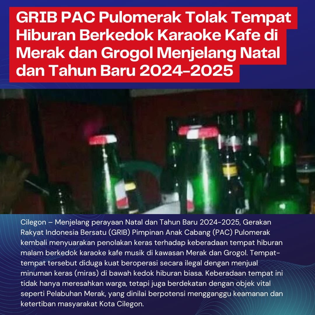 GRIB PAC Pulomerak Tolak Tempat Hiburan Malam Ilegal di Merak dan Grogol Jelang Nataru