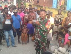 Babinsa Koramil 1710-07/Mapurujaya Hadiri Peletakan Batu Pertama Kantor Balai Kampung