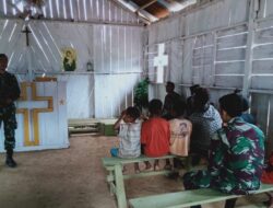 Satgas Yonif 126/KC Mengajar di Sekolah Minggu Desa Binaan