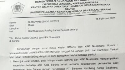 Jawaban KPKNL Banten Soal Sengketa Lahan Pemkot Serang dengan PT Bersama Kembang Kerap Sejahtera