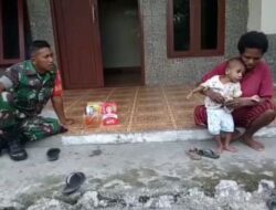 Babinsa Timika Sediakan Makanan Bergizi untuk Anak Stunting Tiap Minggu
