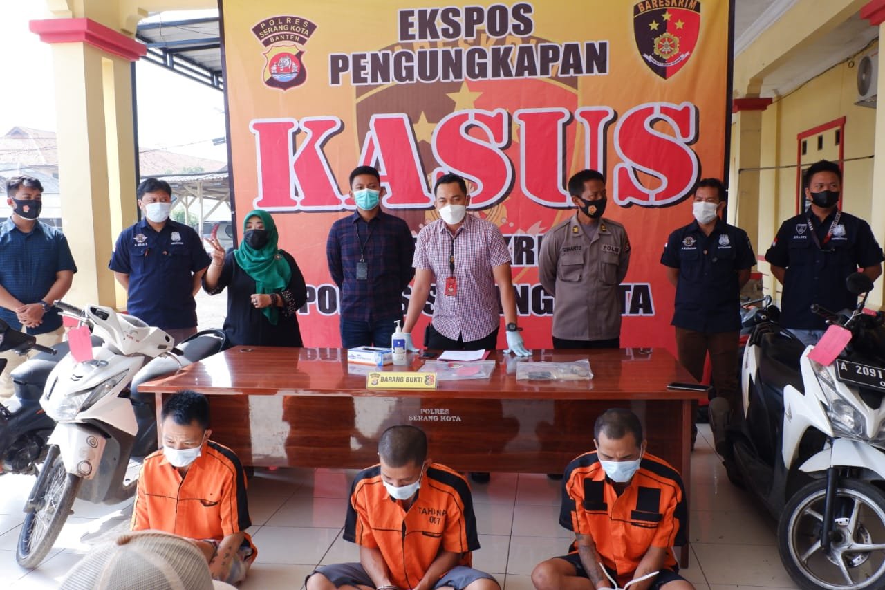 Satreskrim Polres Serang Kota Tangkap Tiga Pencuri Motor, Satu Ditembak