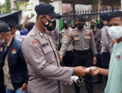 DPD ARUN Unras di Serang, Polres Bagikan Masker dan Awasi Prokes