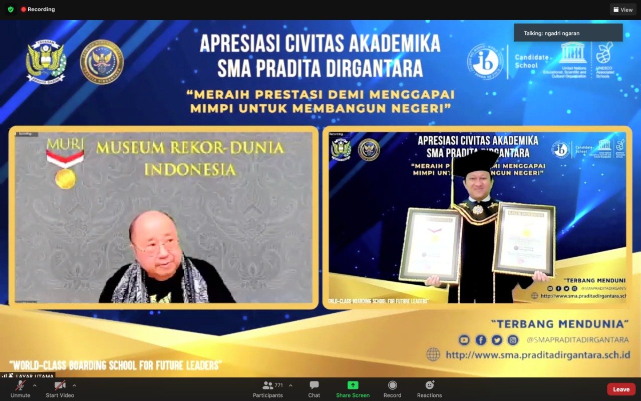 Alumni Angkatan Pertama SMA Pradita Dirgantara Pecahkan Rekor MURI SBMPTN 2021