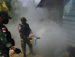 TNI Cegah Malaria dengan Fogging di Kampung Yowong Papua