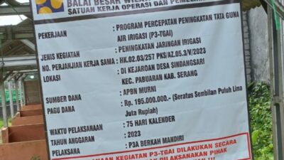 Pekerjaan P3-TGAI di Desa Sindang Sari Diduga Langgar Aturan