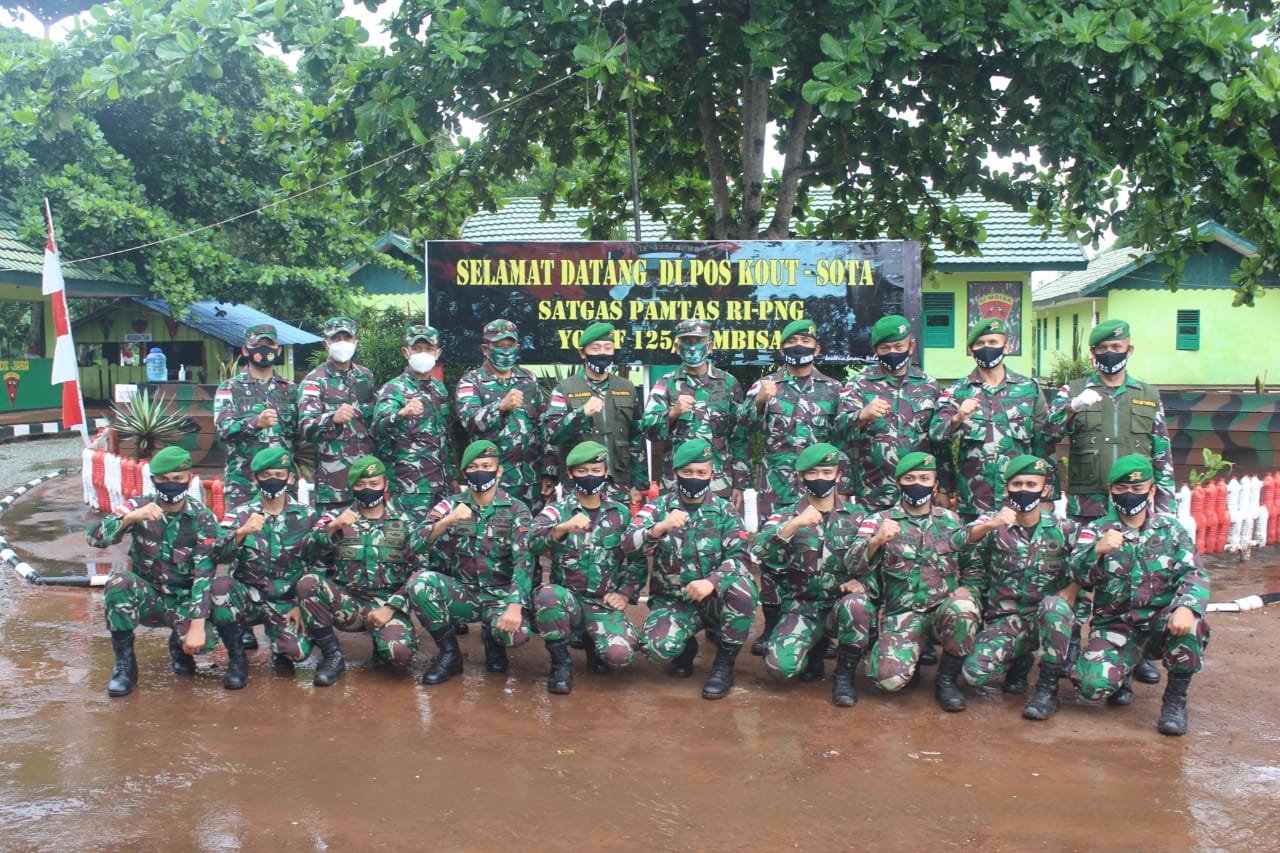 Kakesdam XVII/Cenderawasih Kunjungi Pos Kout Satgas Pamtas Yonif 125/Simbisa