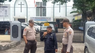 Sabhara Polres Serang Kota Amankan Gereja dengan Giat Pengamanan