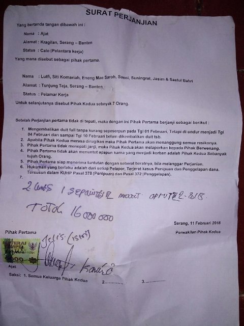 Timur AS Serang Calo Karyawan Tipu Korban Rp2-10 Juta