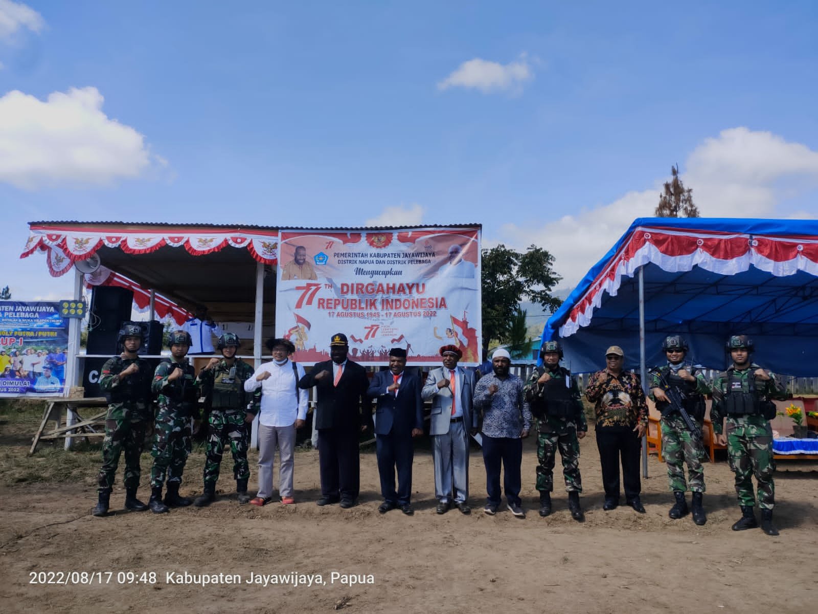 Yonif Raider 321 Bersama 2 Distrik di Papua Rayakan HUT Ke-77 RI