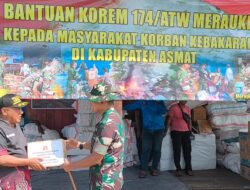 Danrem 174/ATW Kirim Bantuan Logistik ke Pengungsi Kebakaran Asmat