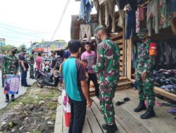 Prajurit TNI Yonif 642 Terapkan Prokes dan Kampanye Cegah Covid-19