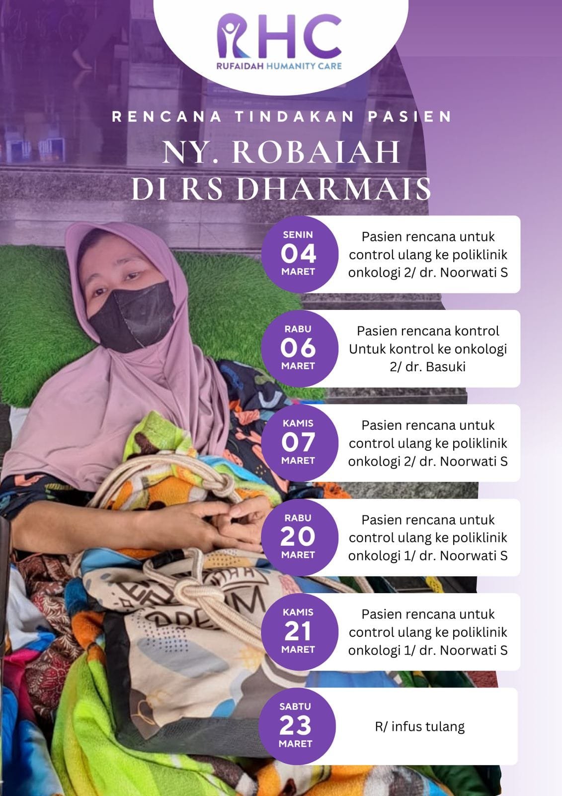 Relawan RHC dan Koramil Cinangka Bantu Biaya Pasien Kanker Payudara