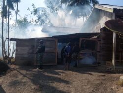 Satgas Yonif 126/KC Gencar Cegah Malaria dengan Pengasapan Keliling di Kampung Perbatasan Papua