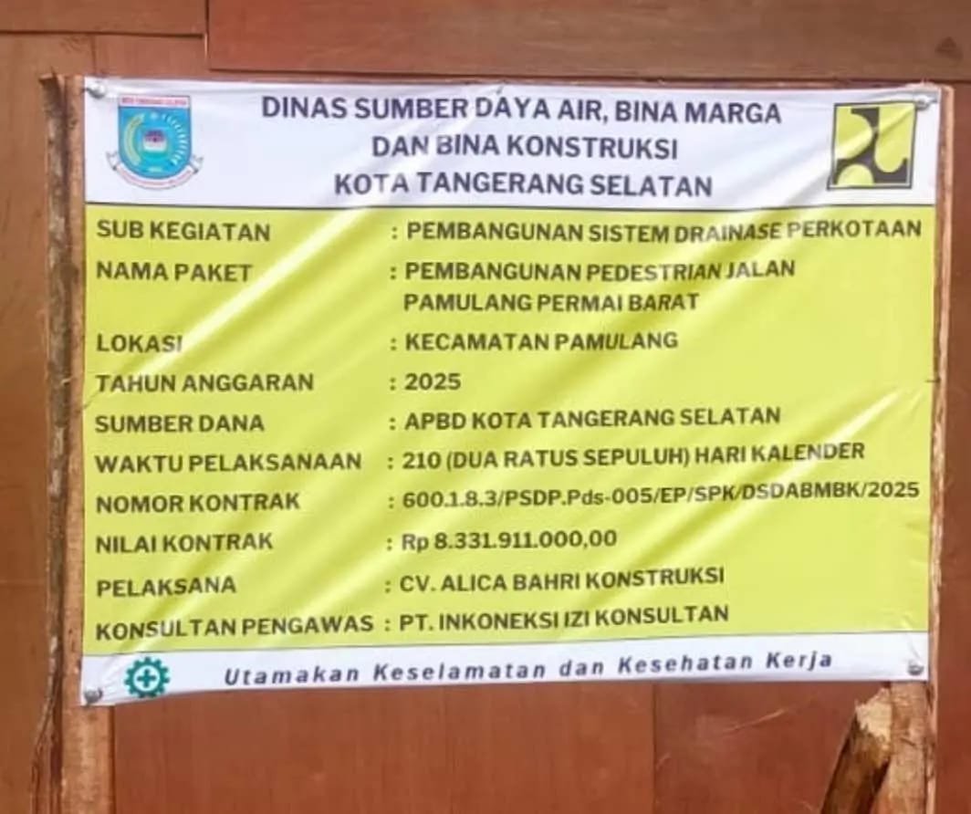 Proyek Trotoar Pamulang Mangkrak, LSM Desak Blacklist Kontraktor