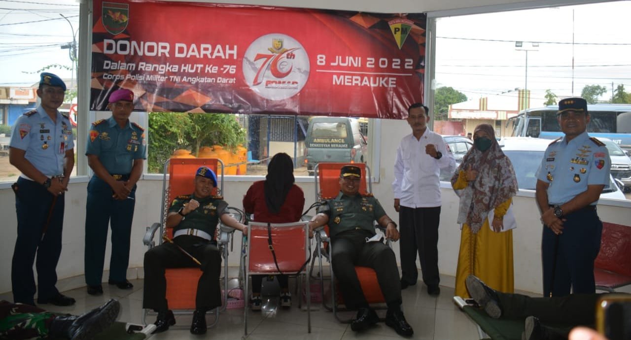 Danrem 174 Merauke: Prajurit Korem 174/ATW Siap Layani Donor Darah Masyarakat
