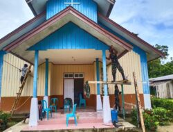 Renovasi Gereja Santo Stevanus oleh Satgas Yonif 756 untuk Kenyamanan Jemaat