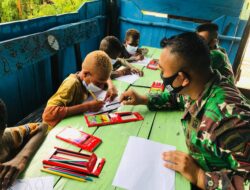 Satgas Yonif 125/Simbisa Tingkatkan Minat Belajar Ajak Anak Belajar Bersama