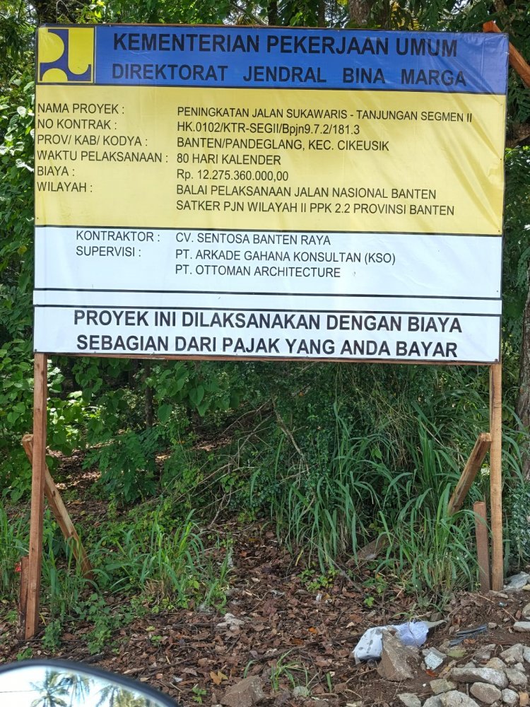 Dugaan Pasir Laut Gemparkan Proyek Jalan Sukawaris-Tanjungan, BPJN Banten Dianggap Lalai