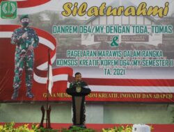 Komsos Kreatif Danrem 064/MY Silaturahmi Bersama Toga Tomas dan Gelar Pagelaran Marawis