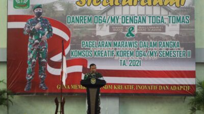Komsos Kreatif Danrem 064/MY Silaturahmi Bersama Toga Tomas dan Gelar Pagelaran Marawis
