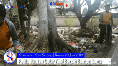 HUT Bhayangkara ke-73 Polda Banten Bersihkan Kawasan Banten Lama