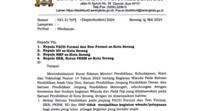 Dindikbud Kota Serang Larang Outing Class ke Luar Daerah dalam Edaran Terbaru