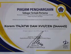 Korem 174 Merauke Terbaik di Papua berdasarkan Nilai IKPA