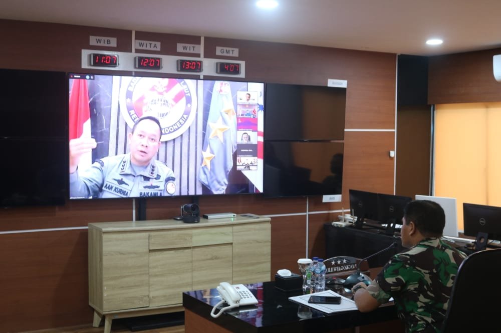 Pangkogabwilhan I Hadiri Rapat Koordinasi Keamanan Maritim Indonesia Secara Virtual