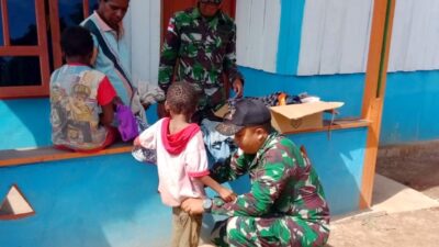 Yonif 411 Satgas Pamtas Gelar Kegiatan Pandawa Peduli di Perbatasan