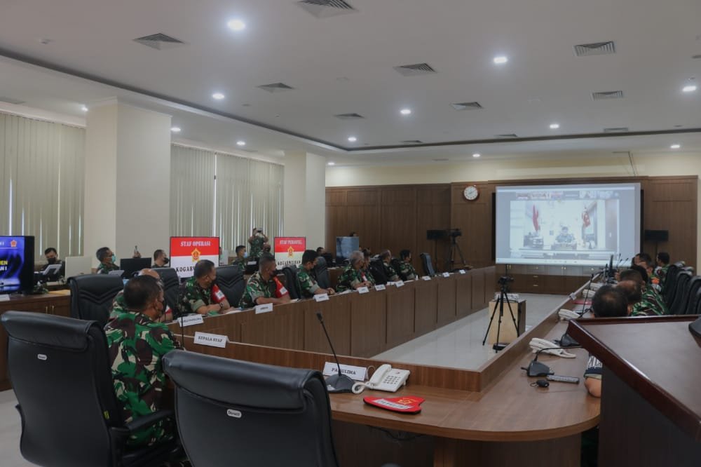 Pangkogabwilhan I Ikuti Latihan Posko Kogabwilhan I TA 2022 via Vicon