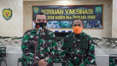 Korem 064/MY Gelar Serbuan Vaksinasi Covid-19 Bagi Masyarakat