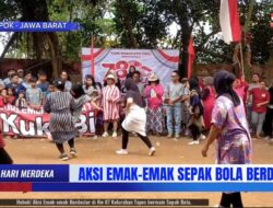 Aksi Emak-emak Berdaster di RW 07 Tapos Main Sepak Bola