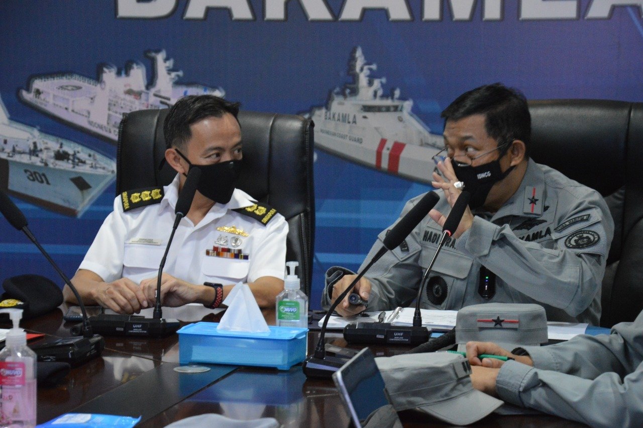 Bakamla RI dan Maritime Security Command Singapore Bahas Tumpahan Minyak di Laut