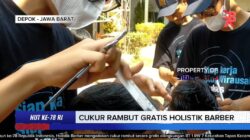 Barber Holistik Cukur Rambut Gratis di HUT RI ke-78 Tapos Depok