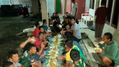 Makan Malam Satgas TMMD 113 Kodim 0601 Pandeglang Pererat Keakraban