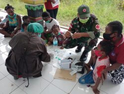 Satgas Yonif MR 413 dan Puskesmas Skouw Wujudkan Warga Papua Bebas Kaki Gajah