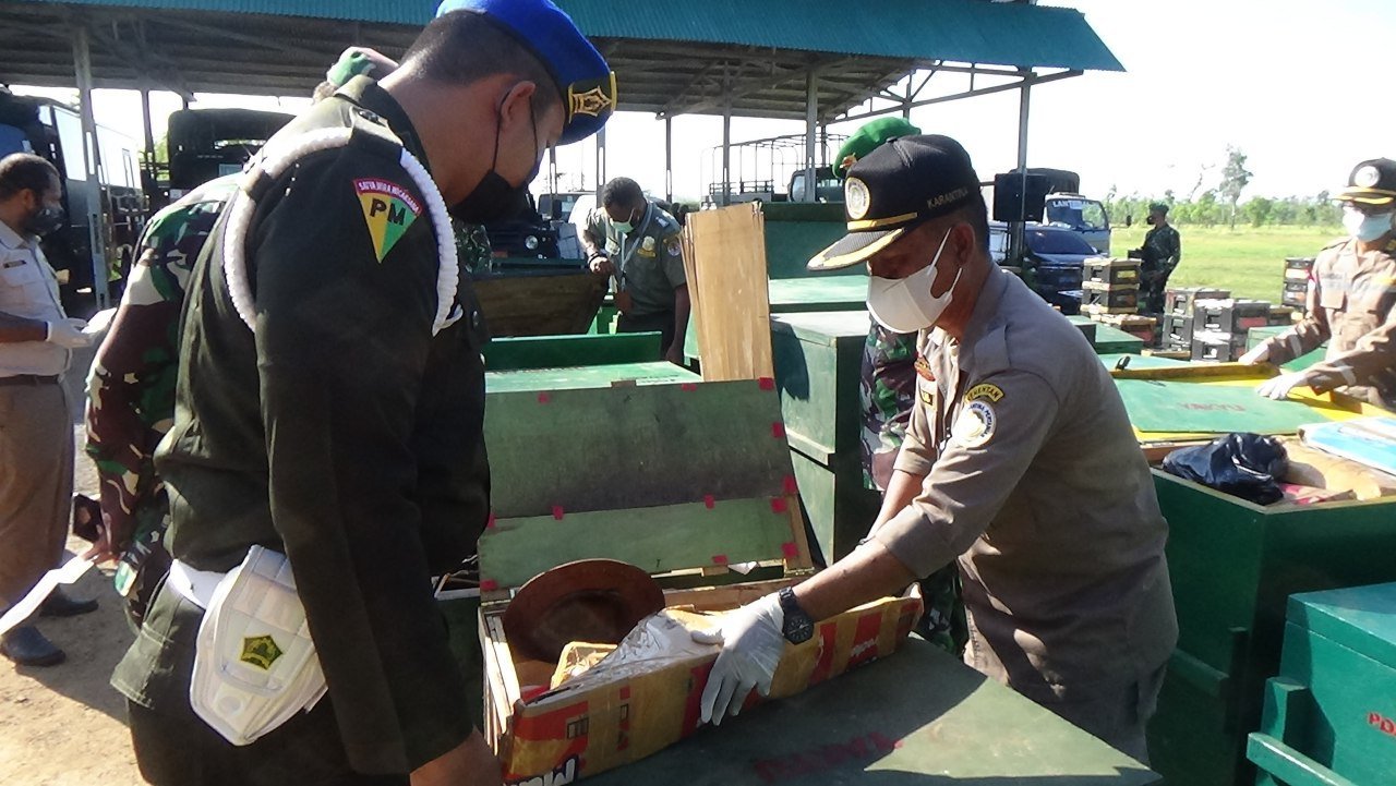 Kolakops Korem 174 Merauke Gelar Sweeping Gabungan ke Satgas Pamtas RI-PNG Yonif 122/TS dan 611/AWL Purna Tugas