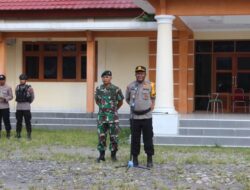 Sinergitas TNI-Polri, Satgas Yonif Raider 142/KJ Hadiri Apel Gabungan Polres Yalimo