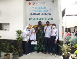 Subkogartap 0618/Bandung dan Bank BJB Laksanakan Vaksinasi Massal Tahap I dan II