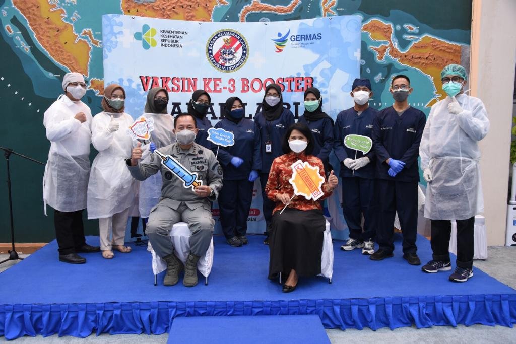 Personel Mabes Bakamla RI Ikuti Vaksin Booster Covid-19 Dosis Ketiga