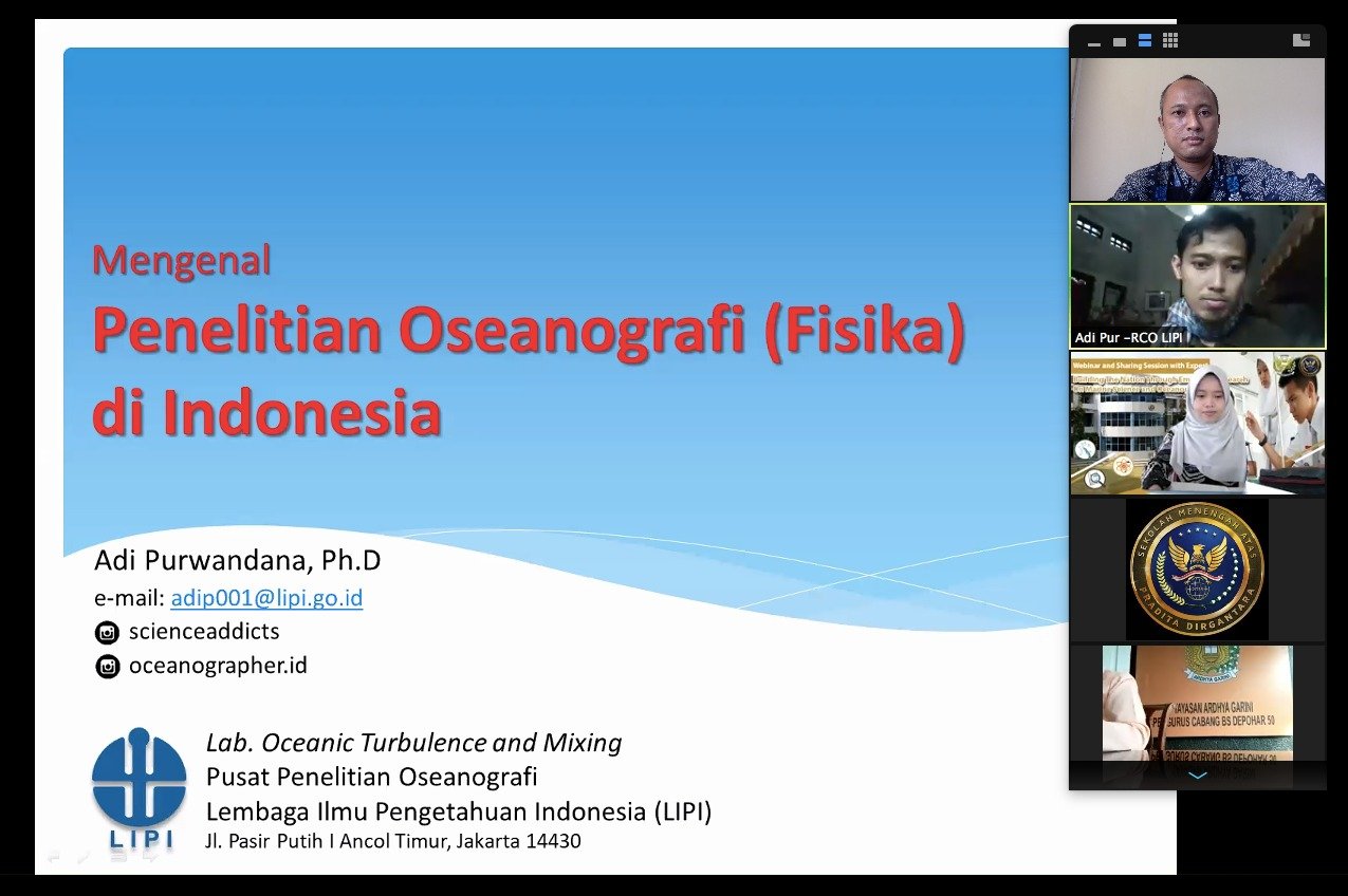 Webinar SMA Pradita Dirgantara Bahas Penelitian Kelautan dan Oseanografi untuk Bangsa