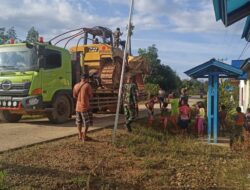 Kodim Putussibau Garap Jalan 3,8 Kilometer dengan Alat Berat TMMD