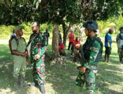 Yonif 126/KC Satgas Dekatkan Diri dengan Tokoh Masyarakat Perbatasan Papua
