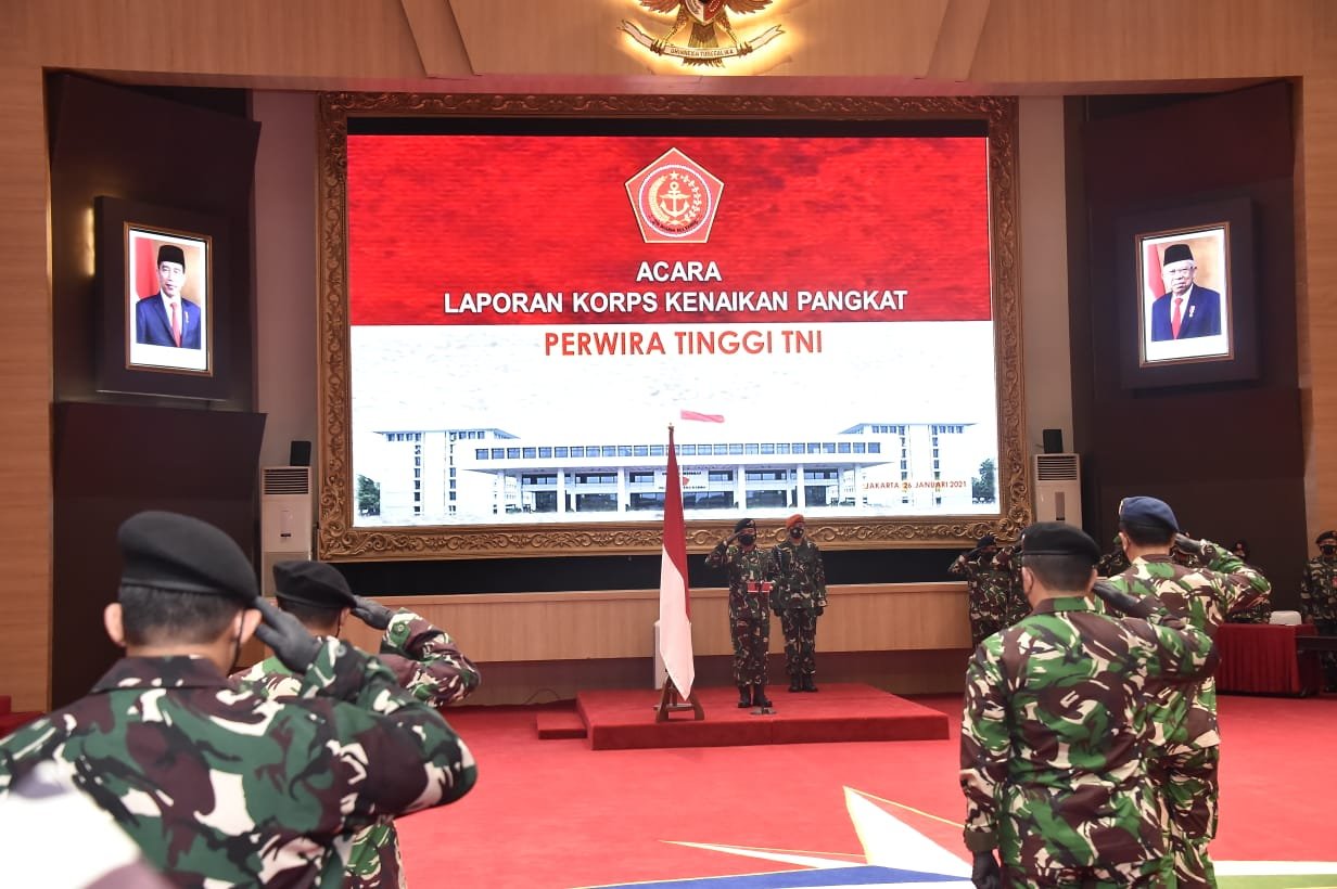 Panglima TNI Terima Laporan Kenaikan Pangkat 22 Perwira Tinggi
