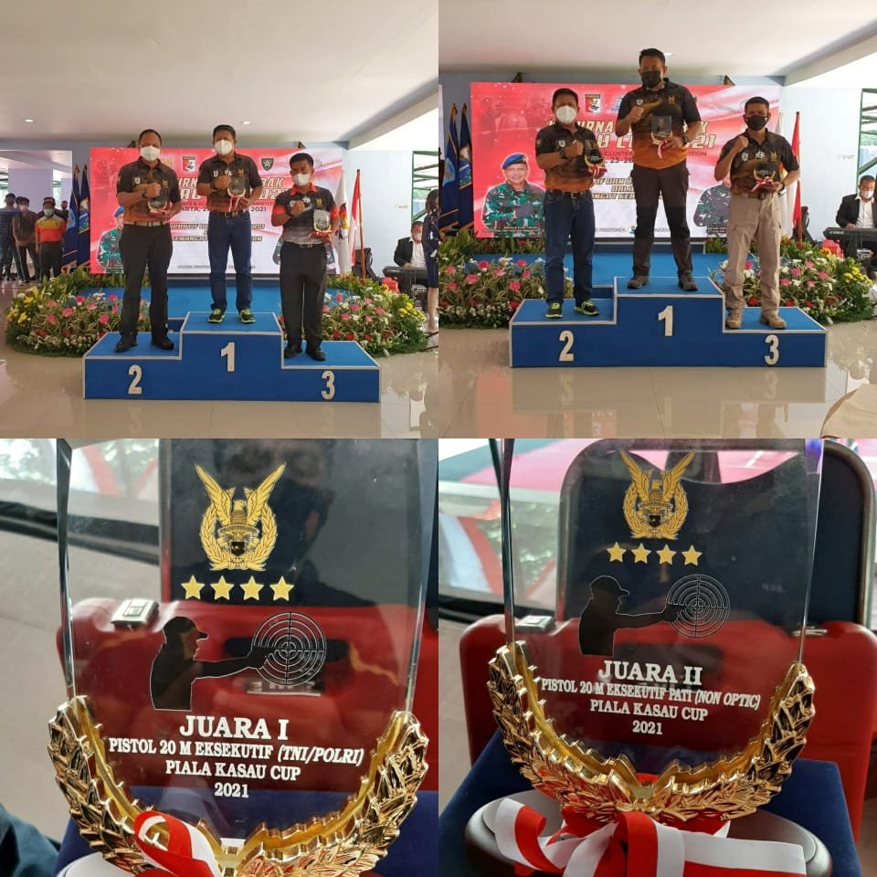 Pangkogabwilhan I Juara 1 dan 2 Menembak Pistol Eksekutif Kejurnas Kasau Cup 2021