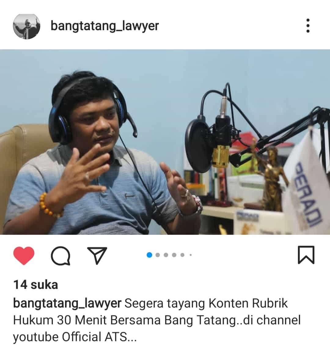 Pengacara Andi Tatang Supriyadi Rilis Podcast Seputar Dunia Hukum
