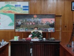 Kasrem 174 Merauke Ikuti Rakorter TNI 2021 Secara Virtual