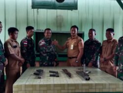 Satgas Yonif 126/KC Amankan Senjata Api Rakitan di Perbatasan Papua
